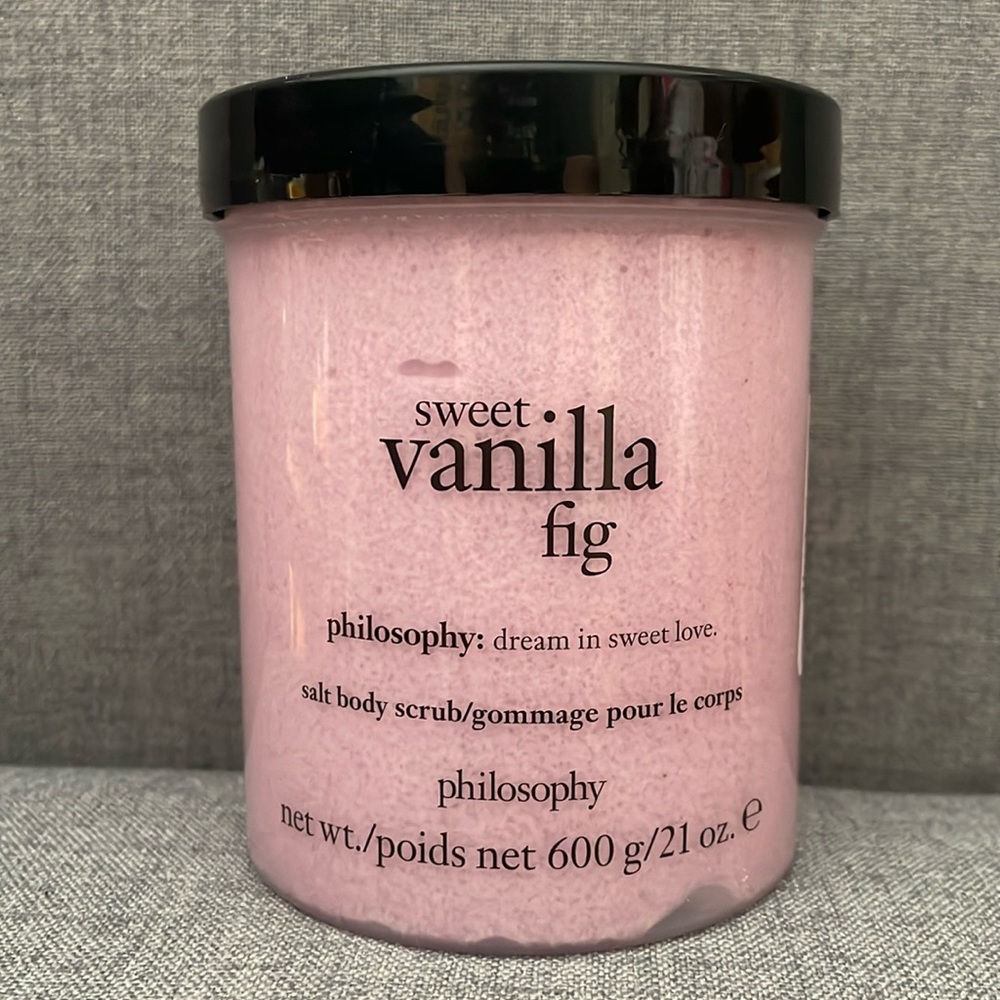 NEW Philosophy Sweet Vanilla Fig Salt body scrub 21 oz NICE!!